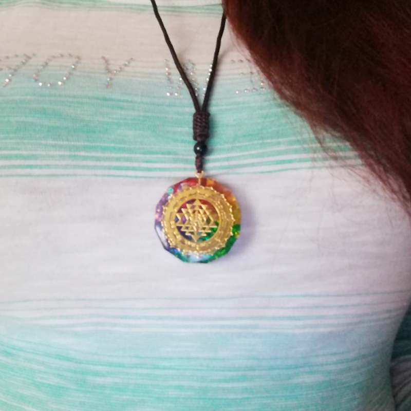 Sacred Sri Yantra Orgonite Chakra Necklace